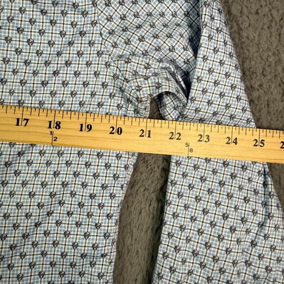 Robert Graham Shirt Mens L Blue Skull Skeleton Geometric Tailored Long Sleeve - Picture 6 of 8